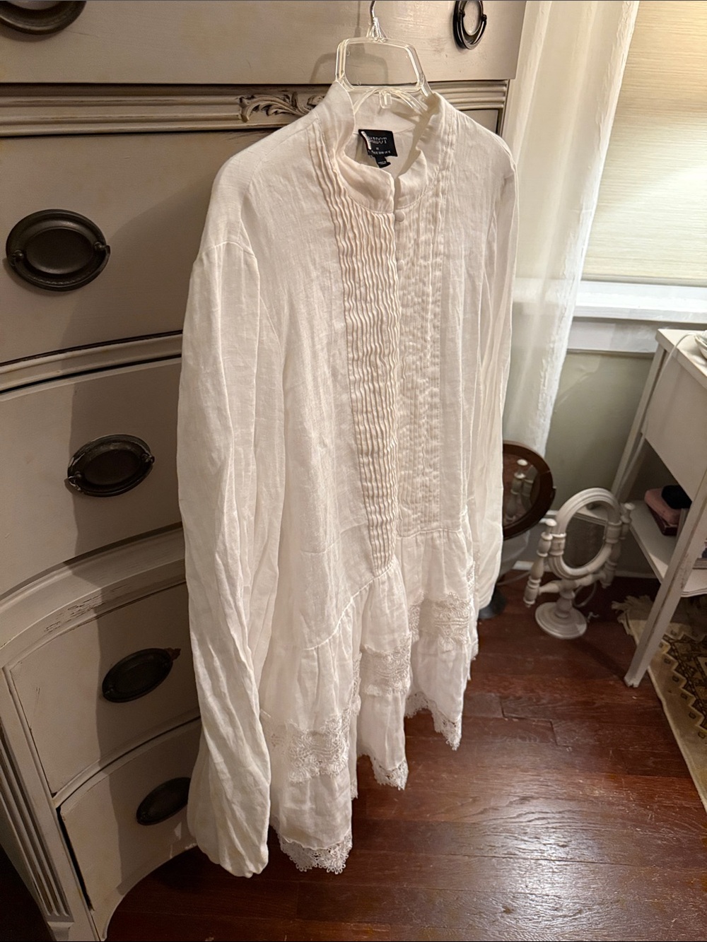 Bardot Antonia Lace Trim Linen Mini Dress XXL - Picture 10 of 13